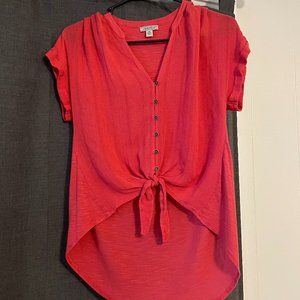 Pullover Tie-Front Top